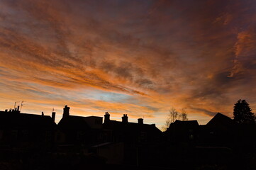 sunset over rooftops