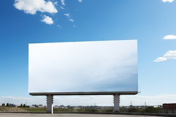 Obraz premium blank billboard with strong visuals and clear message text on a highway Generative AI