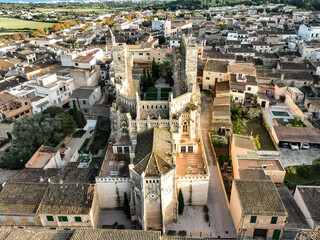 Aerial view, Spain, Balearic Islands, Mallortca, Arta, Son Servera,  Ruin of Church Iglesia Nova