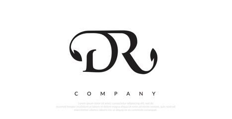 Initial DR Logo Design Vector  - obrazy, fototapety, plakaty