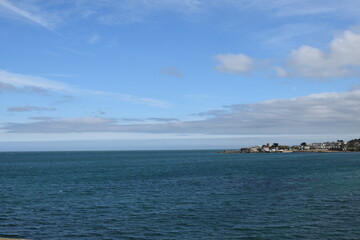 Fototapeta na wymiar A view of Sandy Cove from Dun Laoghaire Harbour, Co. Dublin, Ireland