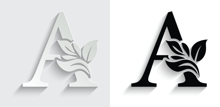 letter  flower letters. Vintage ornament initial Alphabet. Logo vector	
