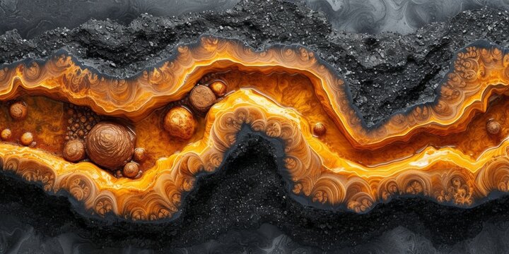 Close-up of a fine specimen of agate: a textured, polished and colorful mineral with intricate patterns, often found in geodes and used in jewelry.