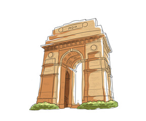 Vector Illustration of India Gate