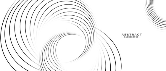 Modern abstract white background with circular lines. Digital future technology concept. vector illustration.