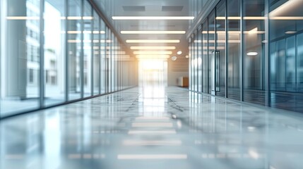 blurred modern office background for linkedin profile picture hallway expansive symmetrical  