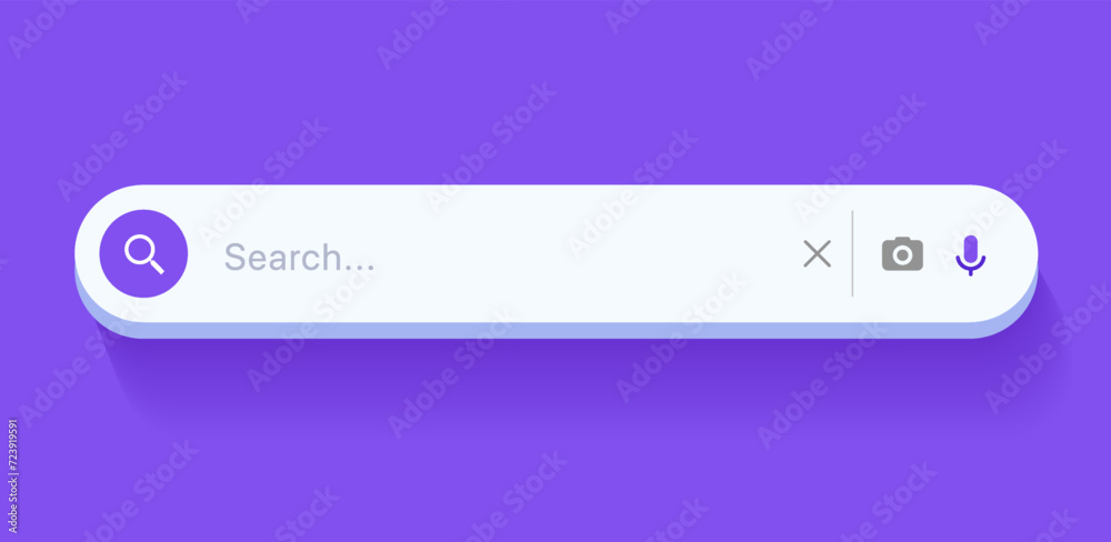 Leinwandbilder Search Bar with suggestions for UI UX design and web site. Search Address and navigation bar icon. Collection of search form templates for websites. Search engine web browser window template.