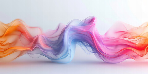 Abstract pastel colors wave backdrop on white background