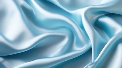 Obraz premium Light blue satin texture that is a light blue silver fabric silk panorama background with a beautiful and natural soft blur pattern