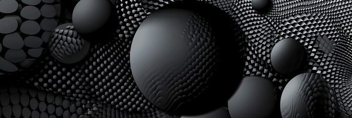 3D Kugeln in schwarz und weiss. Geometrische Formen. - obrazy, fototapety, plakaty