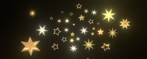 Fototapeta na wymiar XMAS Stars - golden stars -