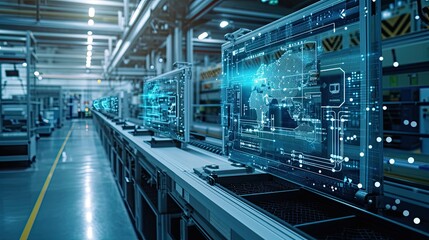 Naklejka premium State-of-the-art technical reliability. The essence of technological reliability with a stage that showcases advanced devices and systems that work seamlessly to improve efficiency.