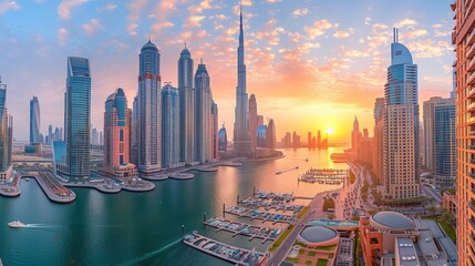 Fototapeta na wymiar Amazing cityscape of Dubai, United Arab Emirates