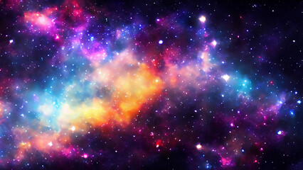 Radiant Cosmic Nebula with Sparkling Stars