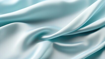 Light blue satin texture that is a light blue silver fabric silk panorama background with a beautiful and natural soft blur pattern