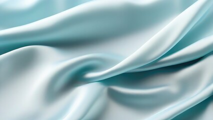 Obraz premium Light blue satin texture that is a light blue silver fabric silk panorama background with a beautiful and natural soft blur pattern