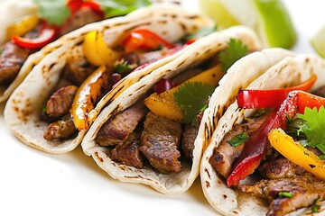 Tantalizing Taco Trio: A Visual Feast of Fresh Ingredients, Spice, and Flavor Burst – Ideal for Mouthwatering Restaurant Promotions