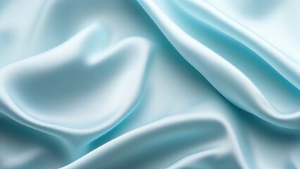 Fototapeta premium Light blue satin texture that is a light blue silver fabric silk panorama background with a beautiful and natural soft blur pattern