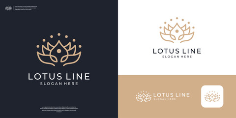 Naklejka premium Abstract beauty lotus flower logo design template
