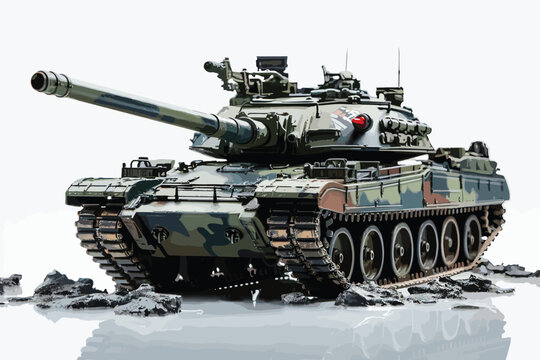 Military tank isolated
