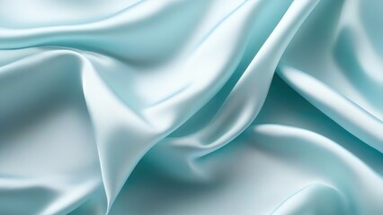 Obraz premium Light blue satin texture that is a light blue silver fabric silk panorama background with a beautiful and natural soft blur pattern