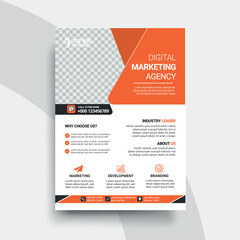 Creative corporate business flyer template unique shape used for business poster layout with minimalist layout