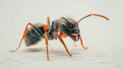 Ant on white background