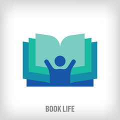 Modern book diary logo. Unique education and book life design. Education, library and bookstore logo template. vector.