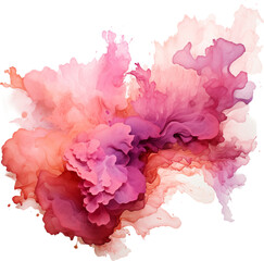 pink realistic smoke cloud on transparent background