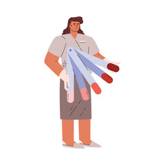 Female manicurist, flat cartoon style vector illustration isolated on white