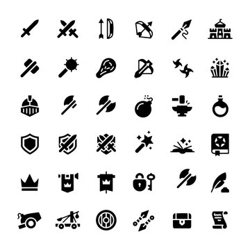 Medieval Flat Icons vector design