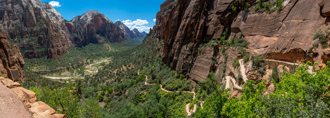 Zion National Park in Utah - View from Angel's Landing Trail - 4K Ultra HD Image of Stunning Canyon...