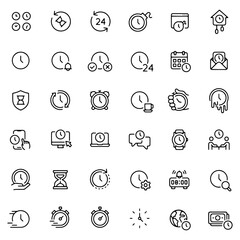 Time and Clock icons vector design