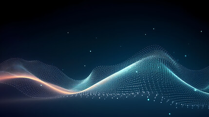 Digital technology blue rhythm wavy lines abstract graphic poster web page ppt background