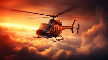 Zelfklevend Fotobehang A helicopter flying in the sky © Ziyan
