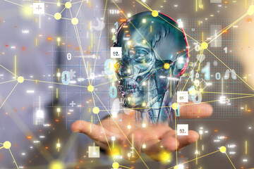 digital medical futuristic interface 3D rendering