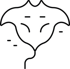 Rounded filled Editable stroke Manta Ray Icon
