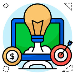 An editable design icon of financial idea