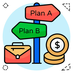 Trendy design icon of business path