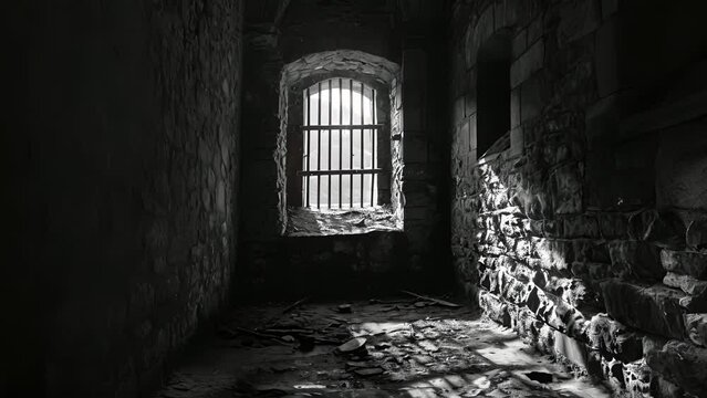 The only escape from the darkness is a narrow slit of light that peeks through the barred window high above, teasing those ped inside with the outside world. Fantasy animation