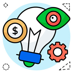 An editable design icon of financial idea