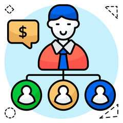 A modern design icon of user network