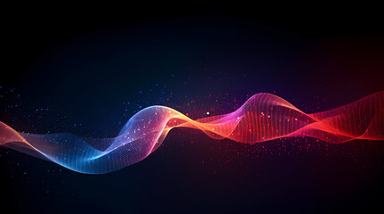 Digital technology blue rhythm wavy lines abstract graphic poster web page ppt background
