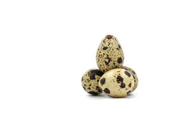 quail eggs on white background