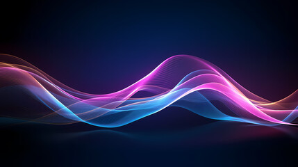 Digital technology blue rhythm wavy lines abstract graphic poster web page ppt background