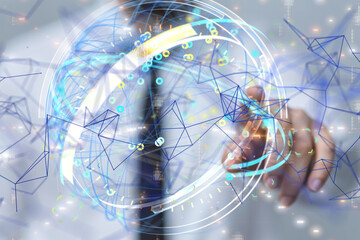 Business intelligence analyst dashboard on virtual - neural network exposure digital