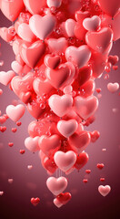 Valentine's birthday card for Valentine Day. Background of hearts for stories of social networks