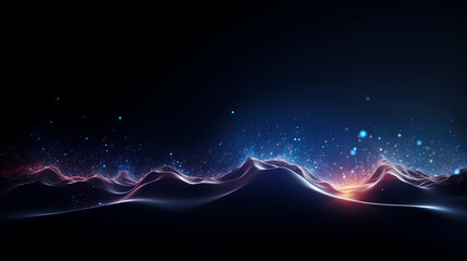 Digital technology blue rhythm wavy lines abstract graphic poster web page ppt background