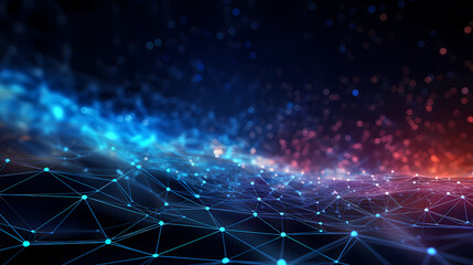 Digital technology blue rhythm wavy lines abstract graphic poster web page ppt background