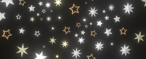 Holiday golden decoration, glitter frame isolated -